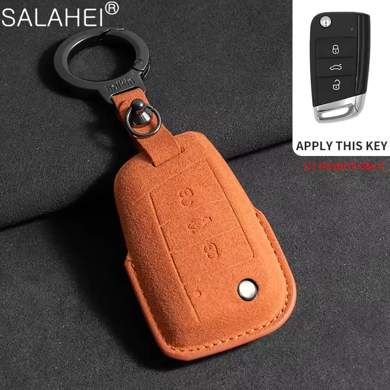 Чехол для ключей от автомобиля из замшевой кожи для VW Volkswagen Passat Magotan, Skoda Superb A7 Kodiaq, Seat Polo Golf Tiguan (art.: 3920da167fa66) - 3920da167fa66