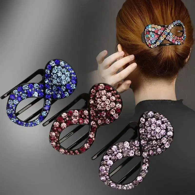

Women Large Rhinestones Hair Clamp Hair Clip Crystal Duckbill Claw for Women Girls Simple Hairpin Styling Tools Hair Accessories
