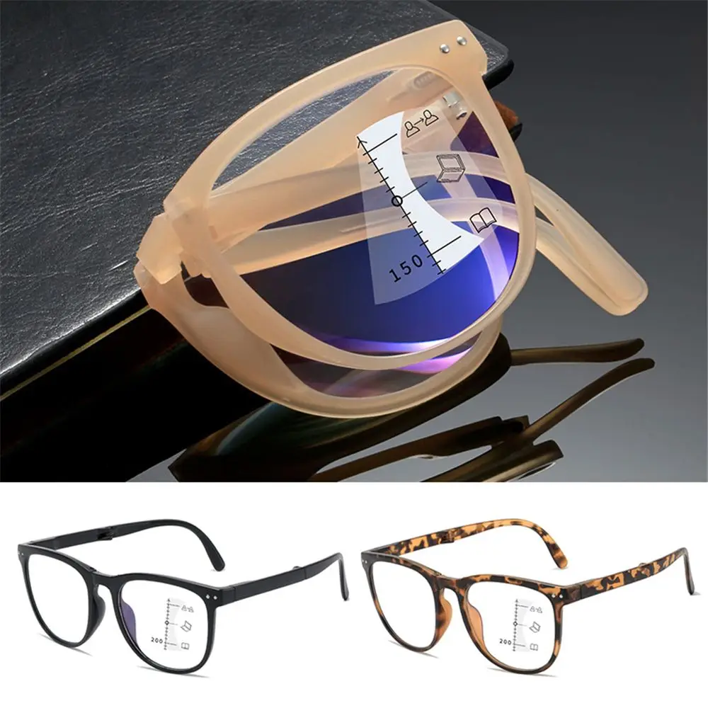 

Folding Multifocal Reading Glasses Unisex Lightweight Anti Blue Light Presbyopic Glasses Portable Readers Strength 1.0x ~ 4.0x