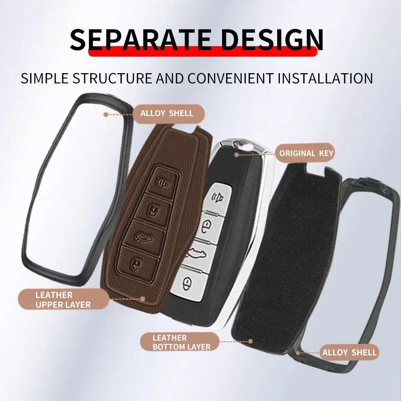 Новый кожаный чехол для ключей из цинкового сплава Geely Emgrand Monjaro KX11 Starray Kavango Coolray