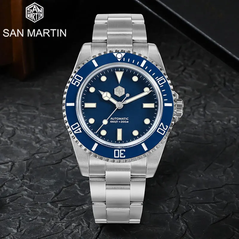 

San Martin 40mm Watch for Men Classic Luxury YN55 Diver Water Ghost Automatic Mechanical Watches Sapphire 20Bar Waterproof BGW-9