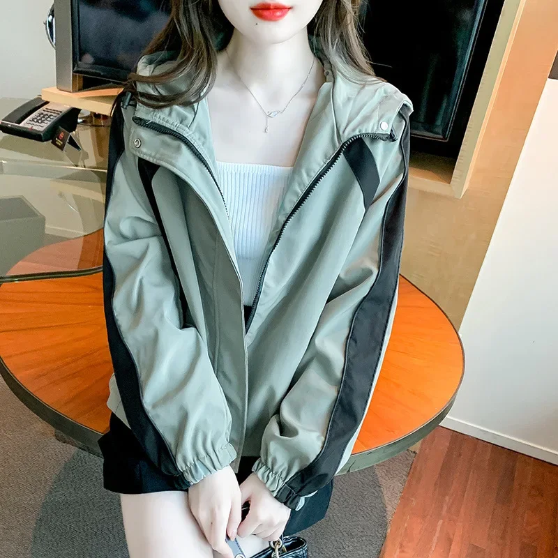 Весна-Осень 2024 новый кардиган с капюшоном в американском стиле женская