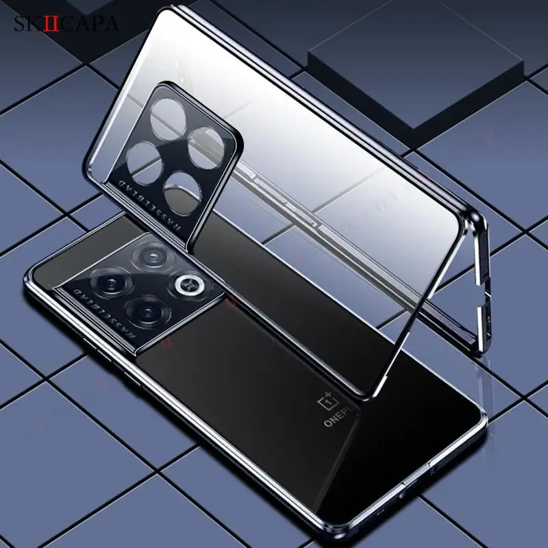 for oneplus 10 pro magnetic adsorption tempered glass phone case for one plus 10 pro 5g 360 double sided transparent flip cover free global shipping