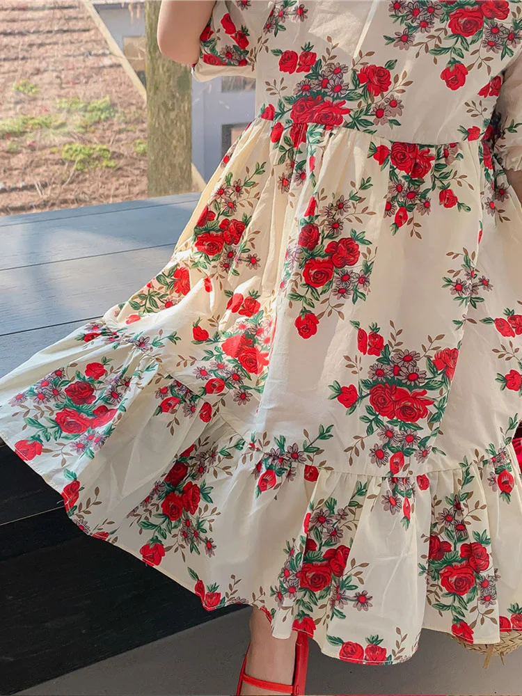 Свободное Повседневное платье для девочек модные милые платья с круглым вырезом