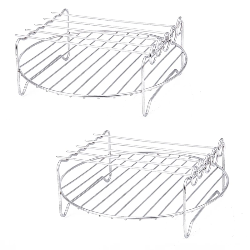 

Double Layer Rack Accessory With 10 Skewers, For Airfryers