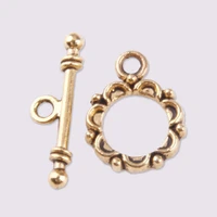 30 sets tibetan silver lacework circle toggle clasps for jewelry making findings diy bracelet necklace accessories wholesale