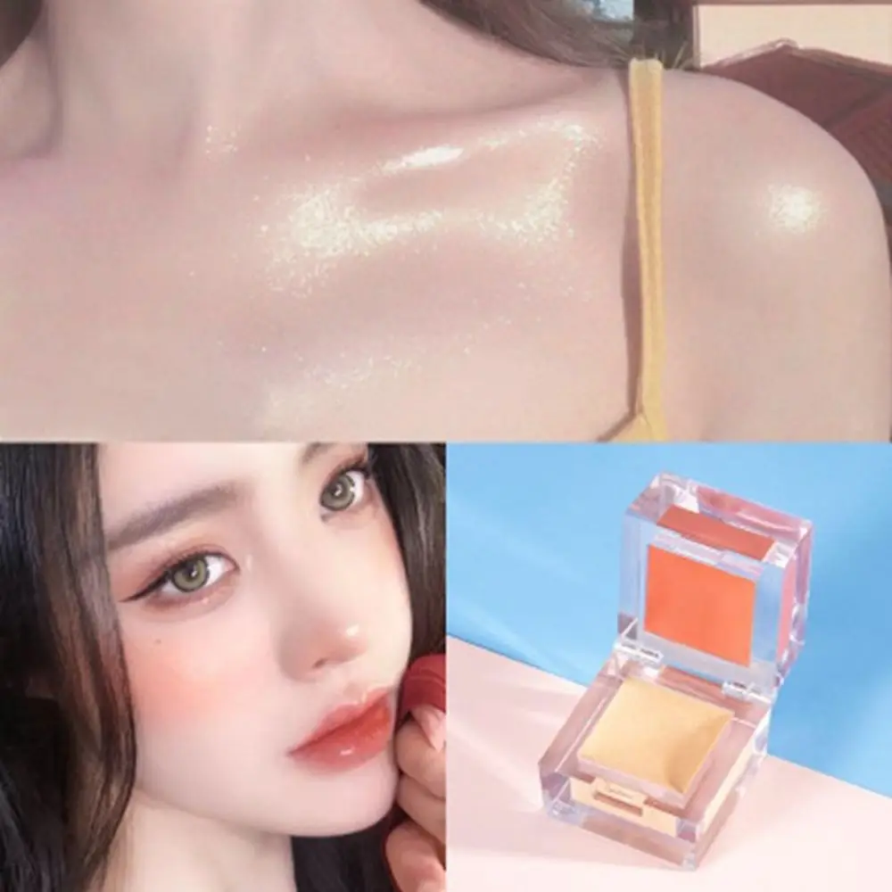 

Girl Nature Face Nude Makeup Small Ice Cube Two-color Rouge Highlight Blush Palette