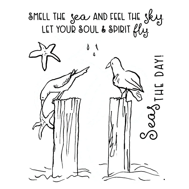 Новинка 2023 деревянные прозрачные штампы в виде чайки с животными и