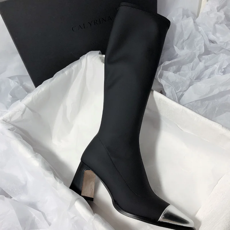 Knee Thigh High Boots Woman Winter 2023 Autumn Long Shoes for Women Boot Pointed Toe Comfortable and Elegant Shoe Wedges Fashion