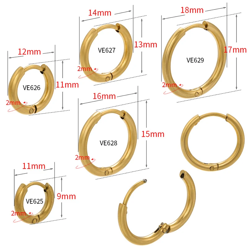 ZHUKOU новинка кольца серьги из нержавеющей стали круглые маленькие в виде колец 2022