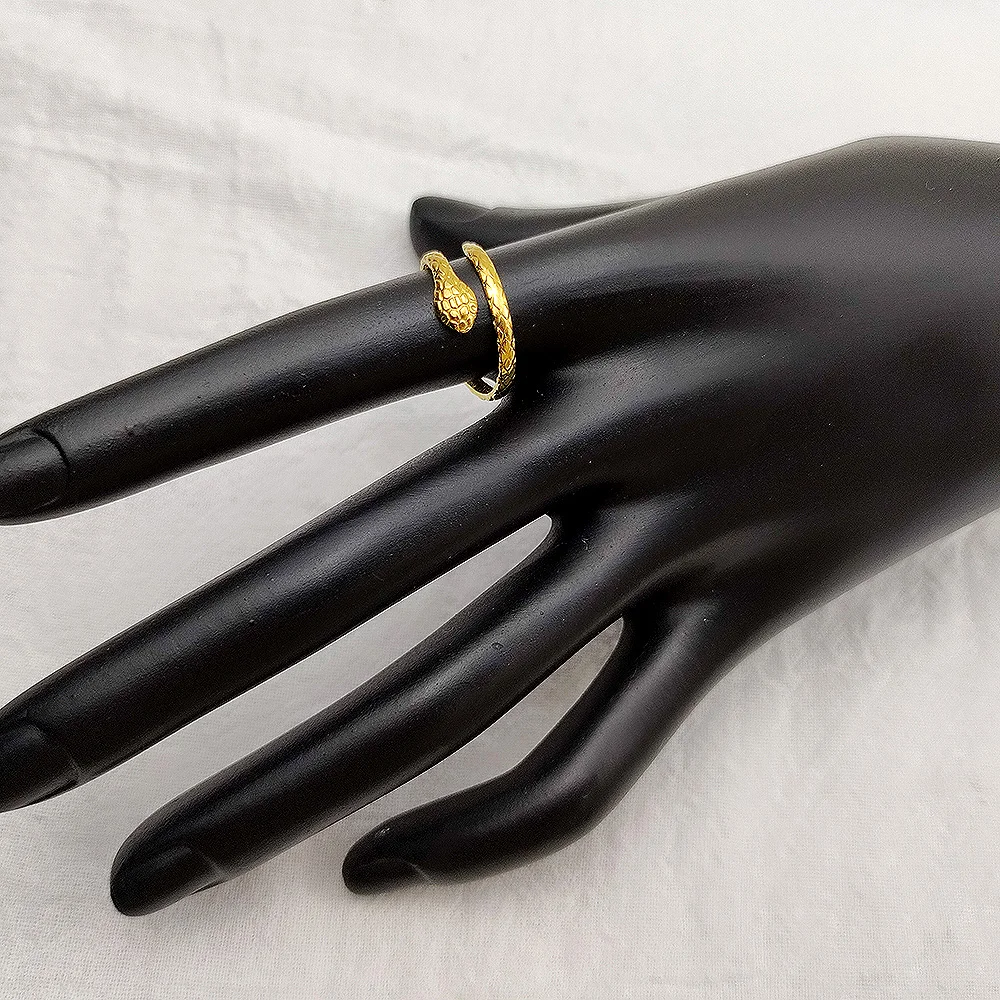 

Men Punk Snake Gold Color Ring Personality Stereoscopic Opening Adjustable Women Ring Stainless Steel Jewelry Gift Anillos Mujer