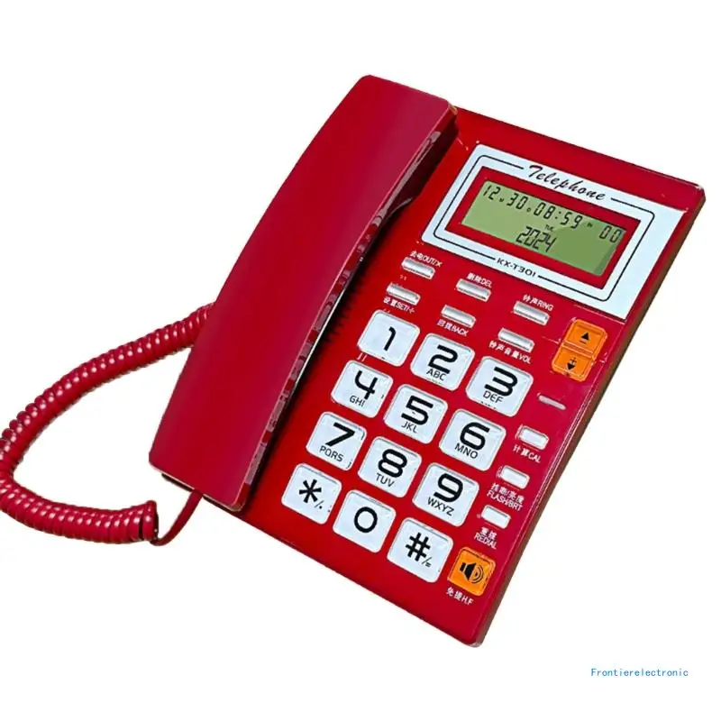 Проводной телефон базовый настольный аналоговый стационарный с ЖК-дисплеем для