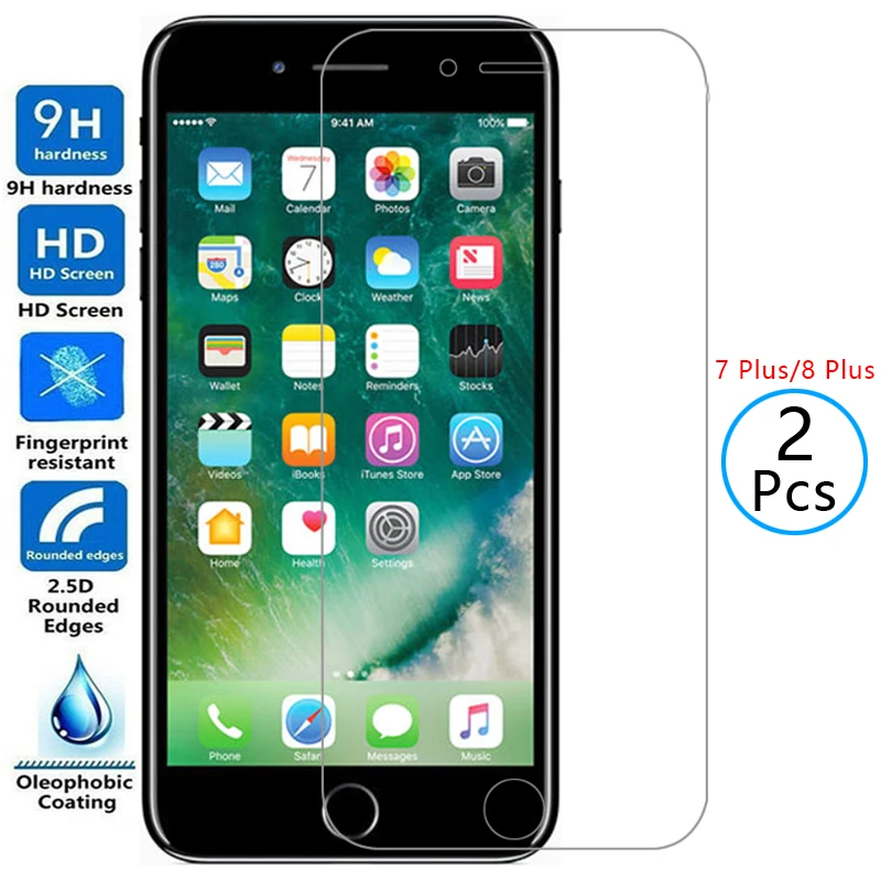 

protective tempered glass for iphone 7 8 plus screen protector on i phone 7plus 8plus safety film aphone aiphone iphon iphoe 9h