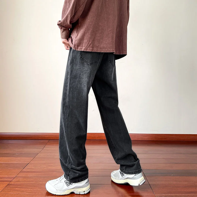 Blue Black Baggy Jeans Men Fashion Retro Casual Straight Jeans Men Streetwear Hip-hop Loose Denim Pants Mens Trousers S-2XL