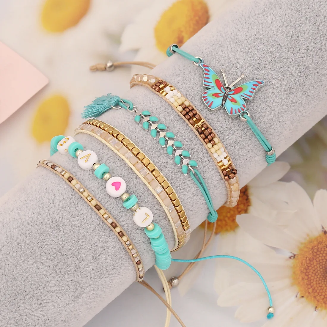 

Boho Butterfly Colorful Woven Rope String Bracelet Yoga Handmade Chic Webbing Friendship Bracelets for Men Women Lucky Jewelry