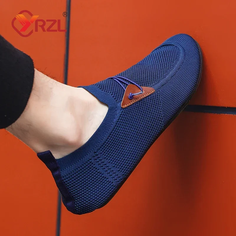 YRZL Mesh Loafers Men Driving Moccasins Thin Bottom Flats Walking Shoes Breathable Non Slip Casual on Mens