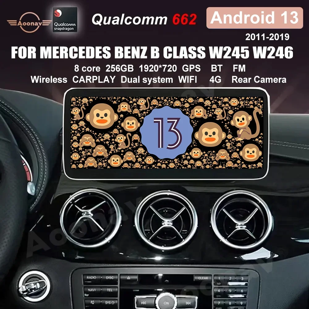 

Автомагнитола на Android 13, мультимедийный плеер для Mercedes Benz B Class W246 B180 B200 B220 B250 B260 W245 2011-2019 Carplay