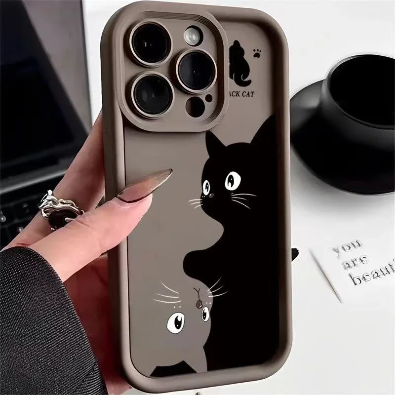 Cute Cartoon Cat Phone Case for Huawei P20 P30 P40 P50 Mate 20 30 40 Pro Nova 7 9 10 SE Soft TPU Back Cover