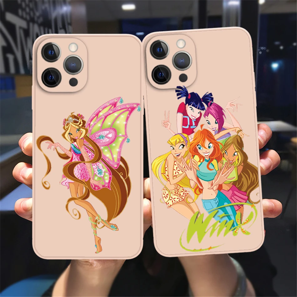 

Catoon Cute Girl Winx Clubs Candy khaki Phone Cover For iPhone 11 12 13 Pro XS Max 12 13Mini X XR 7 8Plus Soft silicone TPU Case