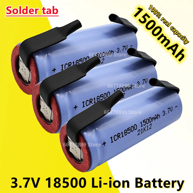 

New Original 18500 1500mAh 3.7V rechargeable Lithium ion Battery For LED Flashlight+DIY Nickel