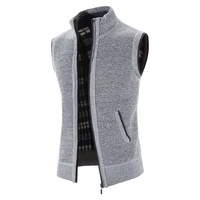 classic gorgeous vest with fleece and thick large size slim fashion men sweater jacket stand collar zipper style mens cardigan