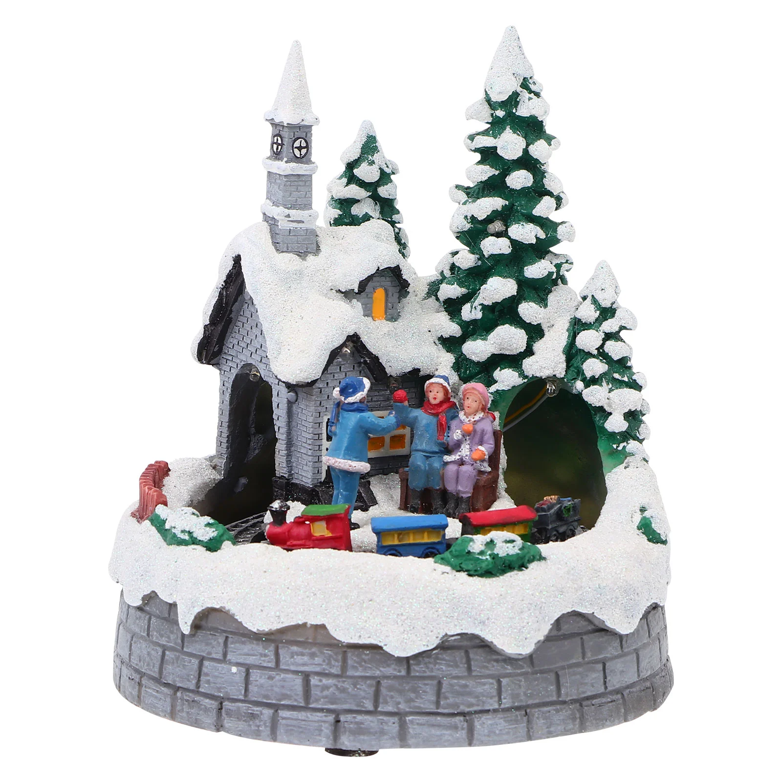 

Christmas Luminous Villa LED Light House Resin Desktop Ornament without Battery