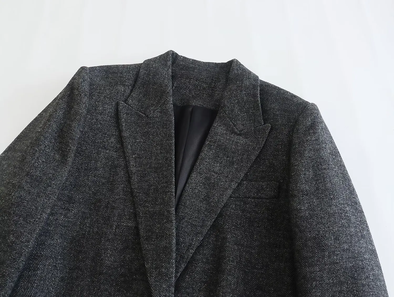 Refeel Women Blazers Loose Solid Jacket Single Button Office Lady Coat Long Sleeves Outwear Office Female Chic Vestidos