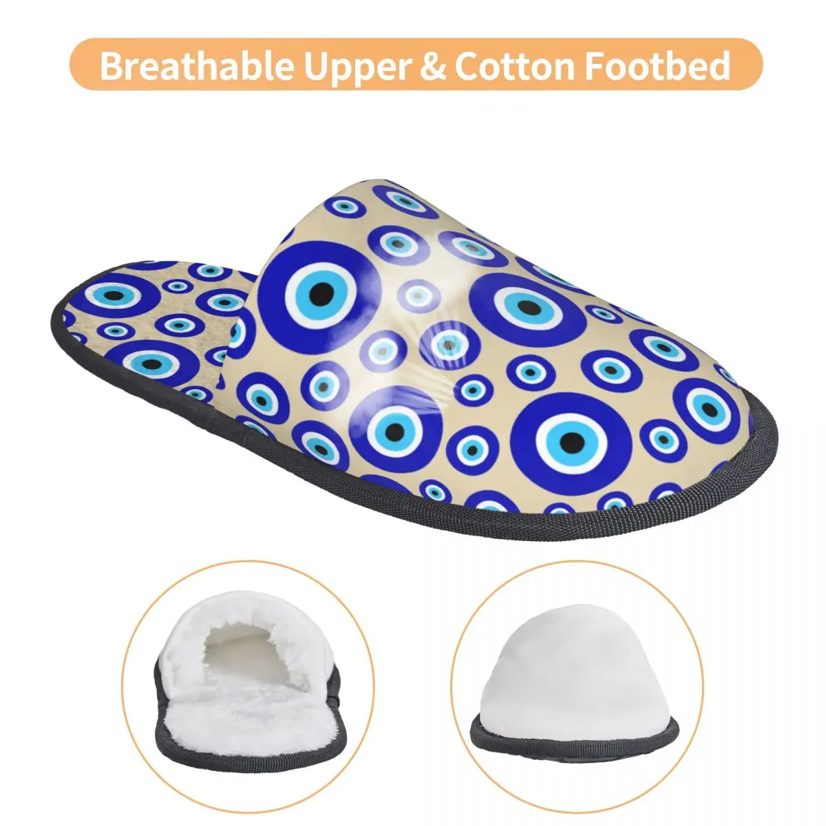 Турецкий сглаза символ шаблон Nazar амулет удобные Scuff с памятью пены тапочки для