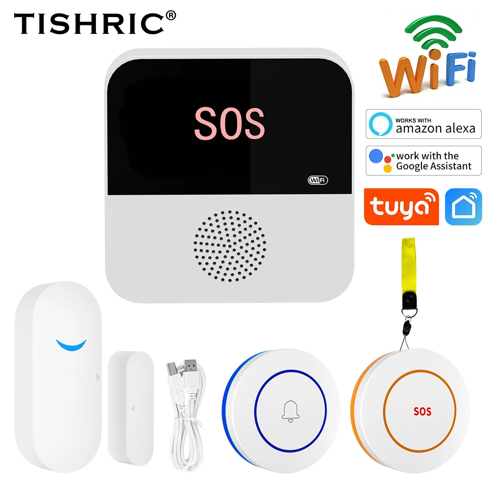 

TISHRIC Tuya Smart Home Door Alarm CF100 WIFI Smart Switch Alarm System Electronic Alarms Smart House App Control With Alexa