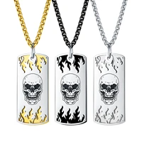 darhsen classic stainless steel male men skull skeleton tag pendant necklace chain fashion jewelry new arrivla 2021