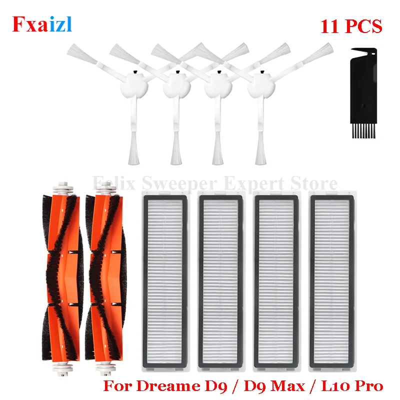 

Запчасти Для Пылесосов Dreame D9/D9 Max/L10 Pro — Основная И Боковые Щетки, HEPA-фильтр, Салфетки Для Влажной Уборки