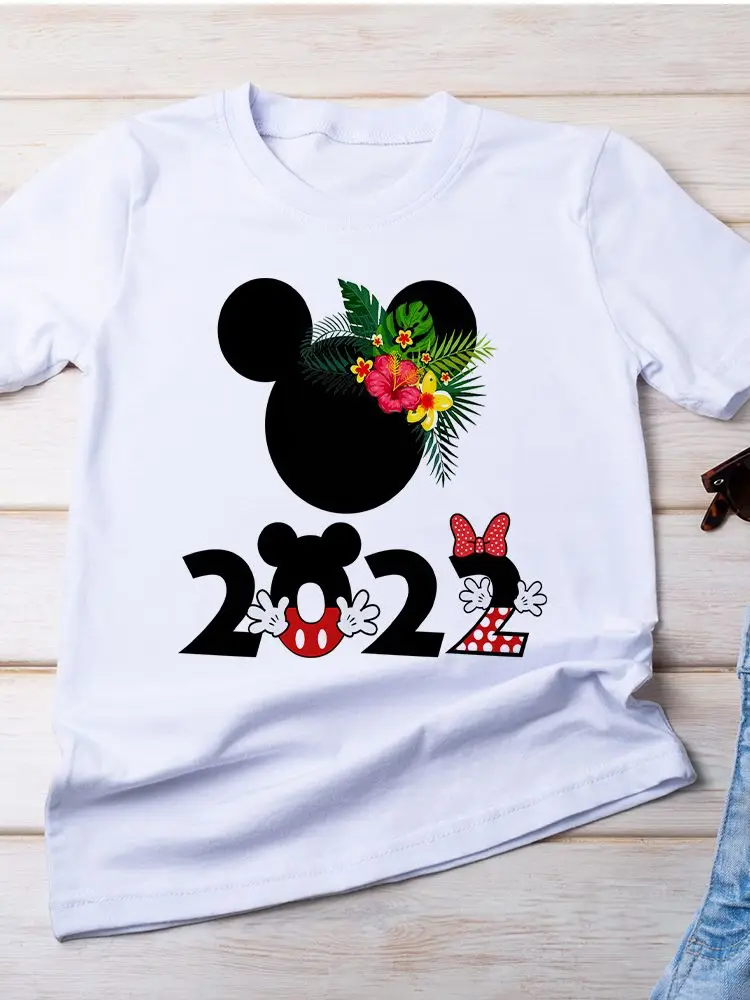 2022 women disney t shirt mickey head white casual all match print popular disney brand hot sell t shirt comfy mickey cool top free global shipping