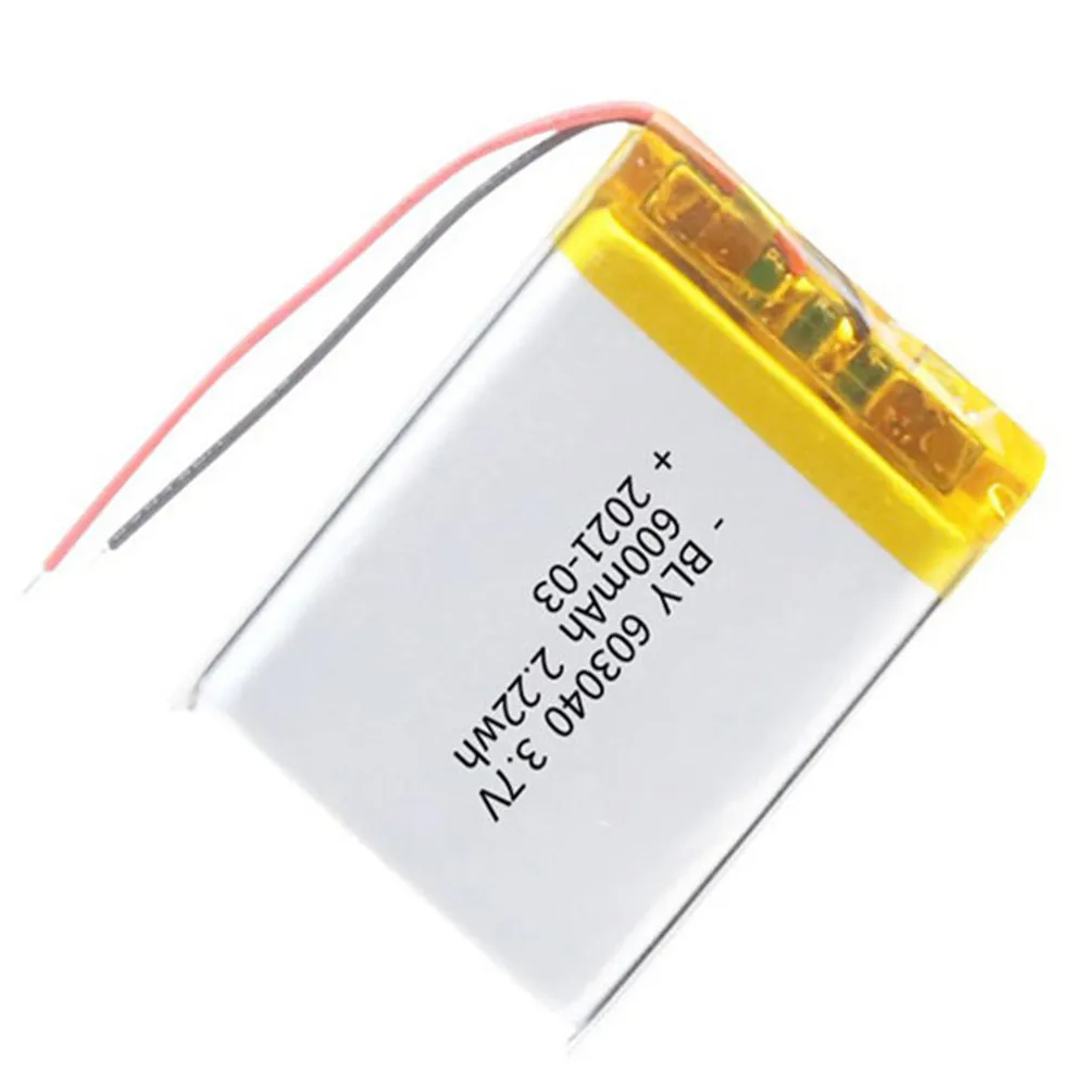 Перезаряжаемый литий-полимерный аккумулятор 603040 600 мАч 3 7 в для MP3 MP4 игрушек GPS DVD