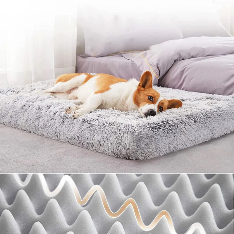 

Removable Washable Mat Plush Bed Mattress Square Soft Large Super Pet Sleeping Dog Kennel Small Bed Medium Dog For Dog