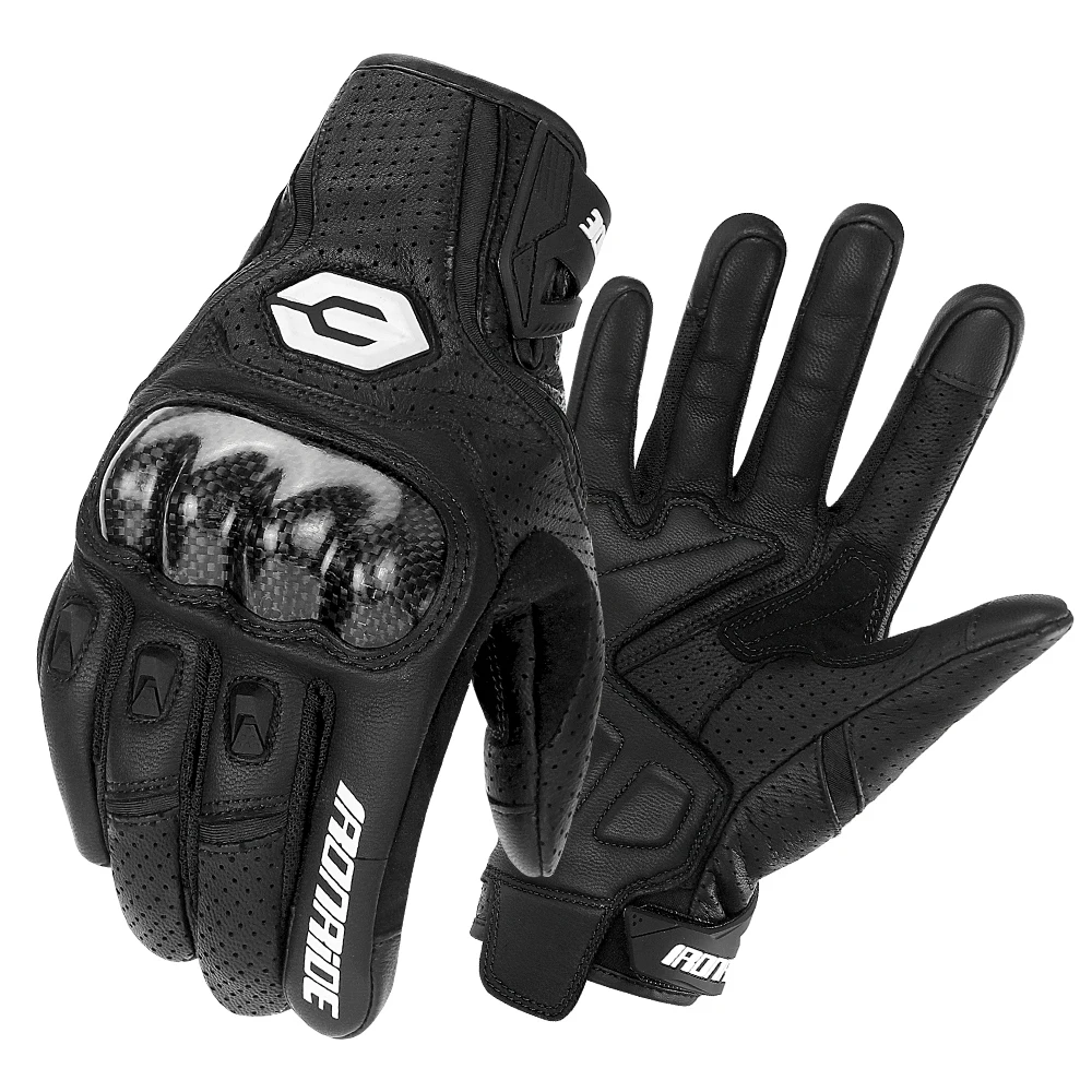 HEROBIKER мотоциклетные перчатки из натуральной кожи мужские дышащие перчатки для мотокросса весна осень сенсорный экран Guantes Moto