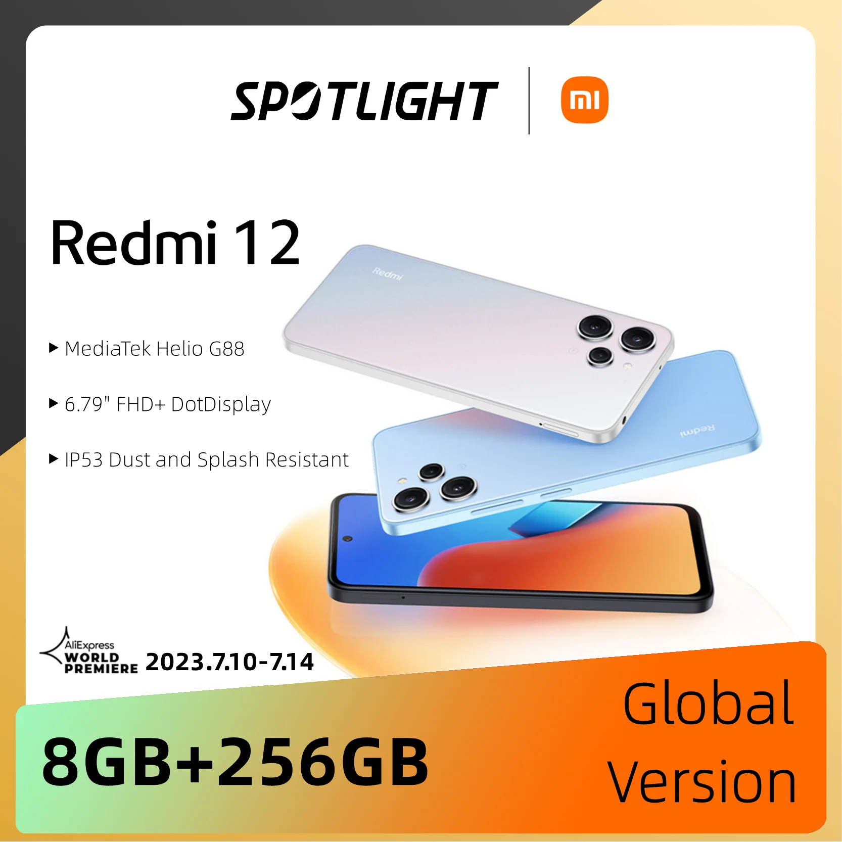 Смартфон Xiaomi Redmi 12, 8 ГБ, 256 ГБ, 6,79 дюйма, 90 Гц