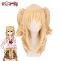 bubuwig synthetic hair citrus aihara yuzu ponytail wig women 40cm long straight blonde cosplay wigs heat resistant with 2 clips