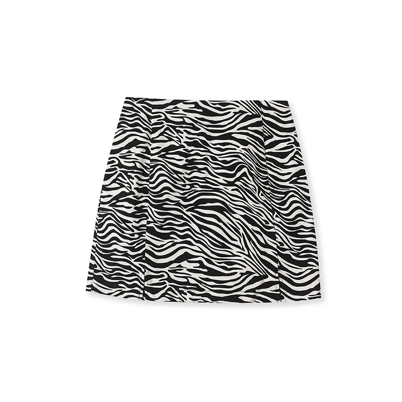 

Мини-юбка женская с леопардовым принтом зебры, выше колена