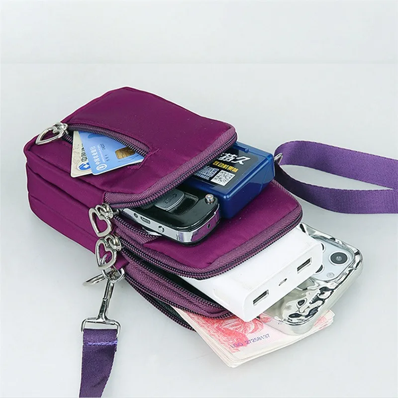 New Mobile Phone Bag Women'S Messenger Bag Hanging Neck Coin Purse Vertical Handbag Crossbody Bag Solid Color Print Shoulder