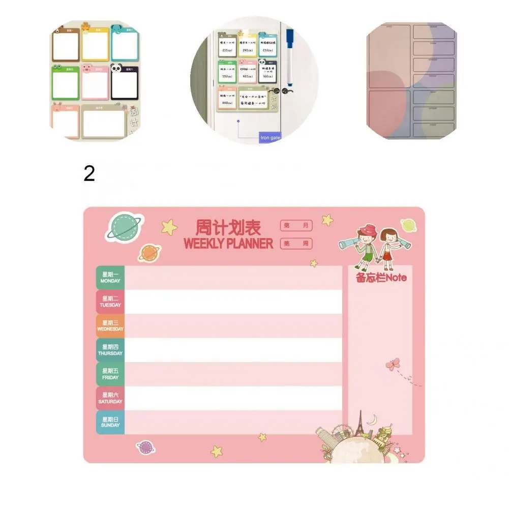 

Magnetic Daily Schedule Pad Useful Flexible Water-proof for Dorm Magnetic Time Management Pad Magnetic Planning Pad