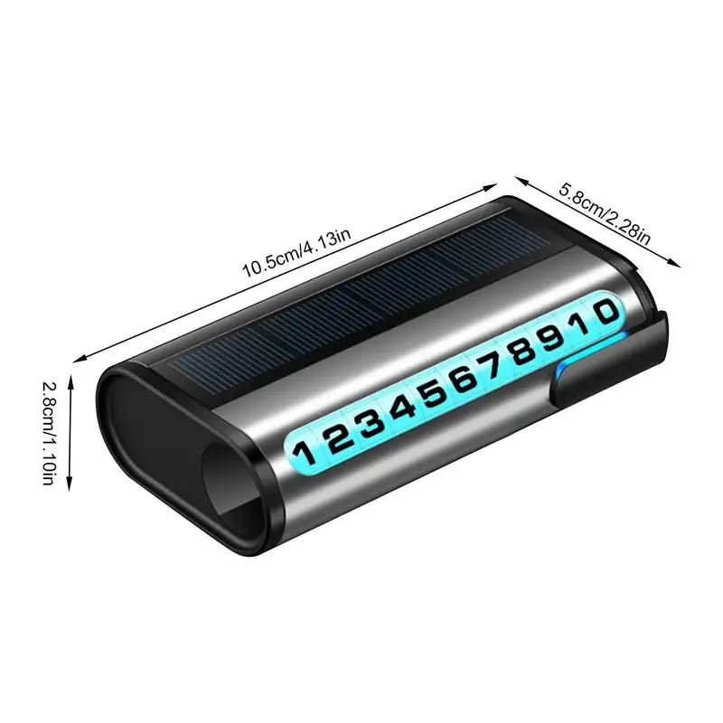 Car Temporary Parking Number Plate Luminous Parking Phone Number Solar Car Temporary Parking Card Accessories Black/Blue/Red images - 6