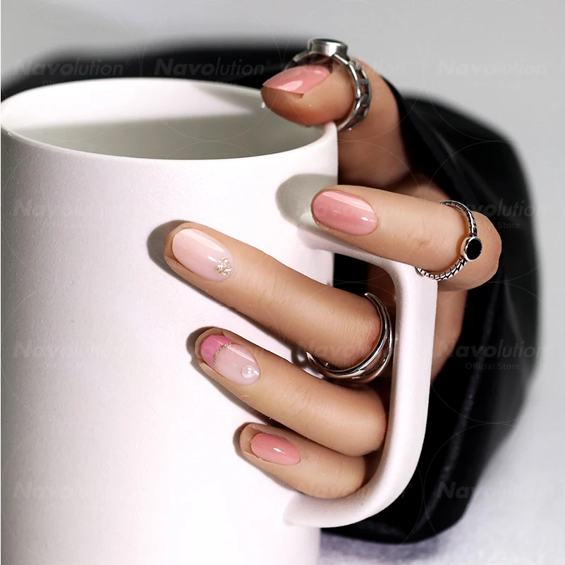 

Navolution 24Pcs/Set DIY Manicure Wearable Fake Nails press on Detachable Finished Fingernails Ballet Square Head Almond Short