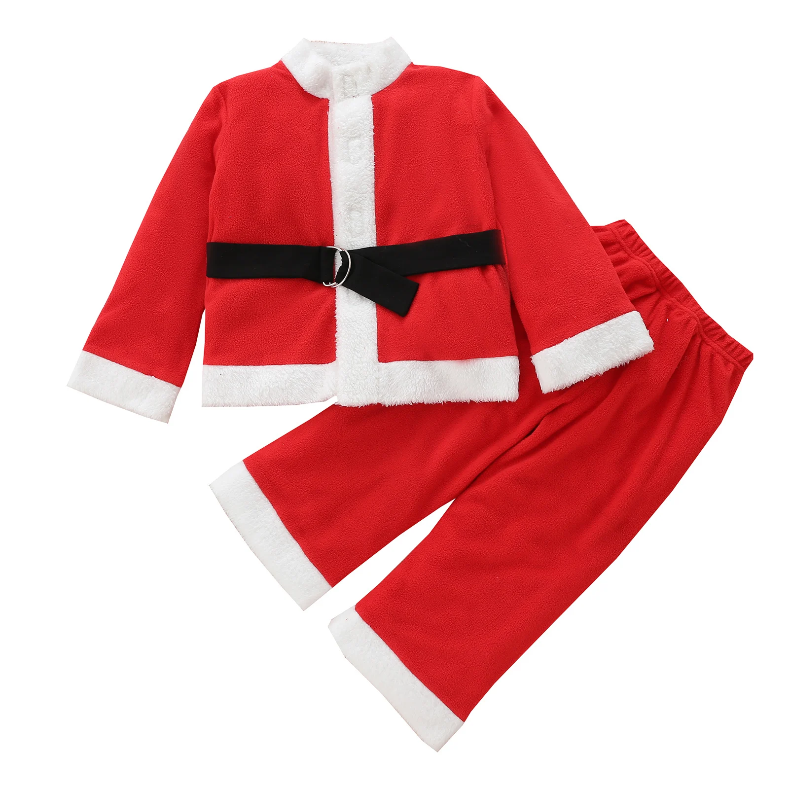 

Pudcoco 6Months-5Years 2Pcs Christmas Festival Costumes Pajamas Sets Sleepwear with Belt Tops+Pants Tracksuit Loungewear