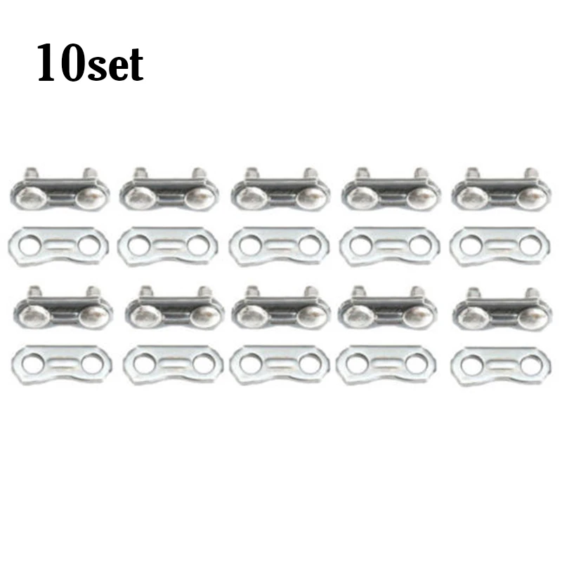 

10 Sets 1.5x0.5cm 0.3cm Chain Link Fit For 325 058 Chain Joining Anti-rust Chainsaw Saw Chain Joiner Link Preset+Tie Strap