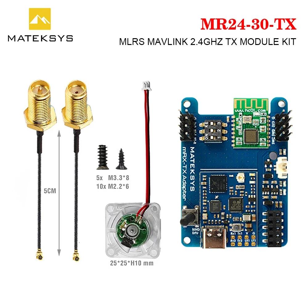 MATEKSYS MLRS MAVLINK 2 4 ГГц TX МОДУЛЬ MR24-30-TX LoRa 30 дБм RF Power 5-13 В для дальнего