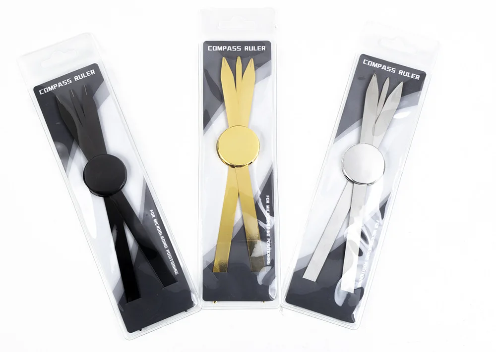 

Линейка для бровей с компасом из нержавеющей стали для перманентного макияжа