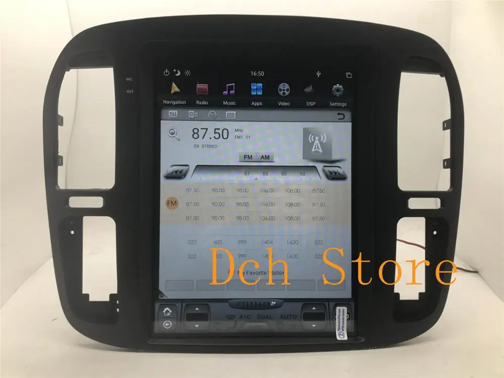 

Вертикальный автомобильный DVD-проигрыватель 12,1 в стиле Tesla Android 9,0 GPS Навигатор Радио для LEXUS LX470 LANDCRUISER LC100 1999-2002 навигация PX6