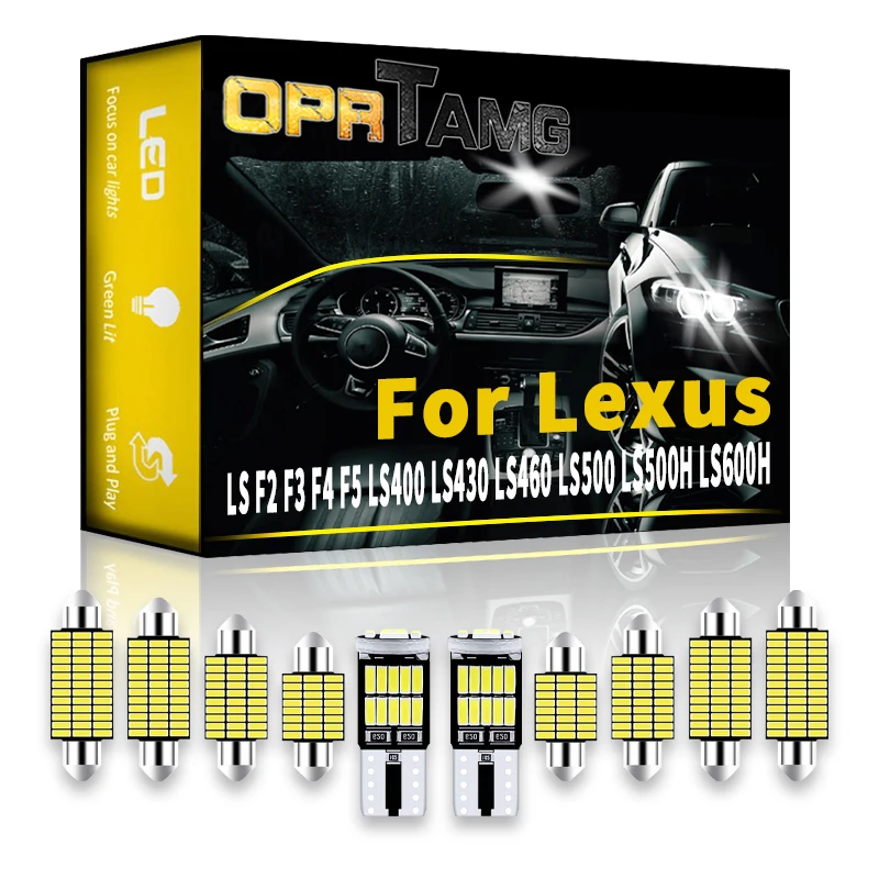 

OPRTAMG For Lexus LS F2 F3 F4 F5 LS400 LS430 LS460 LS500 LS500H LS600H Vehicle LED Interior Dome Map Trunk Light Upgrade Kit