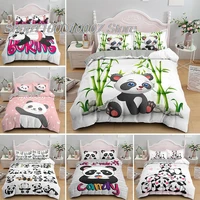 cartoon funny mellow panda bedding set cute animal quilt cover with pillowcase duvet covers king queen single size