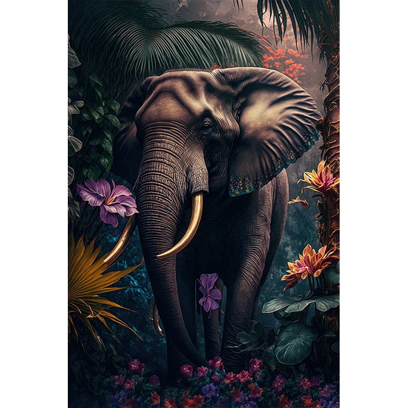 Домашний декор Тропический лес Растения Животные Настенная живопись на холсте с